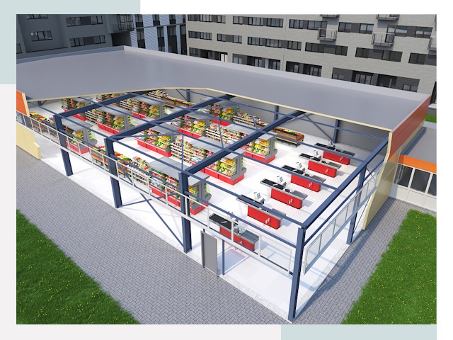 Строительство магазинов в Рославль от 617 руб. за м²