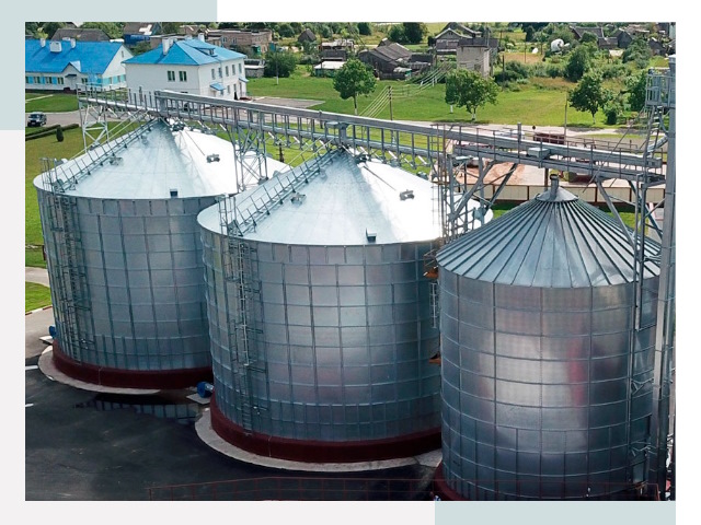 Металлические силосы в Рославле