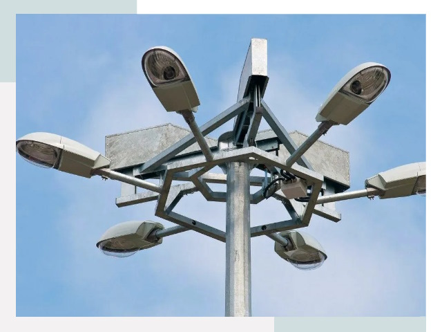 Монтаж осветительных мачт в Рославле