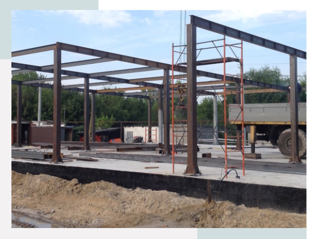 Фундамент для ангаров в Рославле