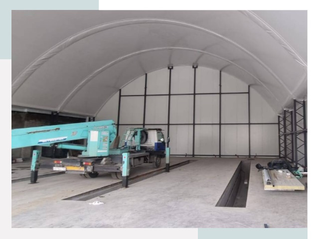 Внутреннее оснащение ангаров в Рославле