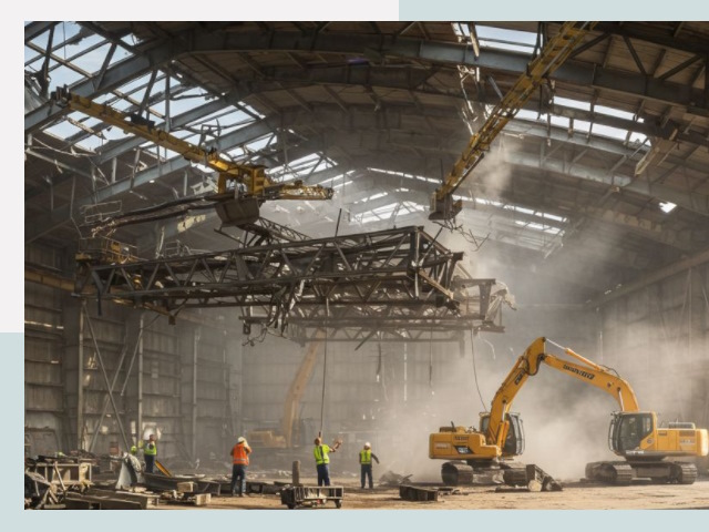 Демонтаж ангаров в Рославле от 617 руб. за м²