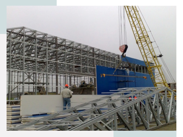 Монтаж ангаров в Рославле